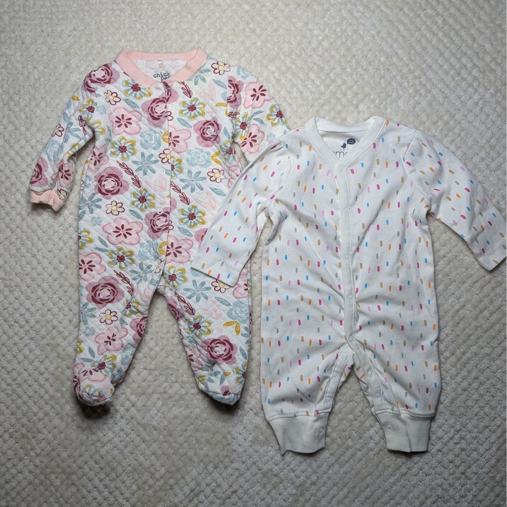Baby Girl Sleepers Bundle | Chick Pea & Small Story | 0–6 Months